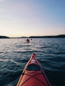 kayak in the ocean 